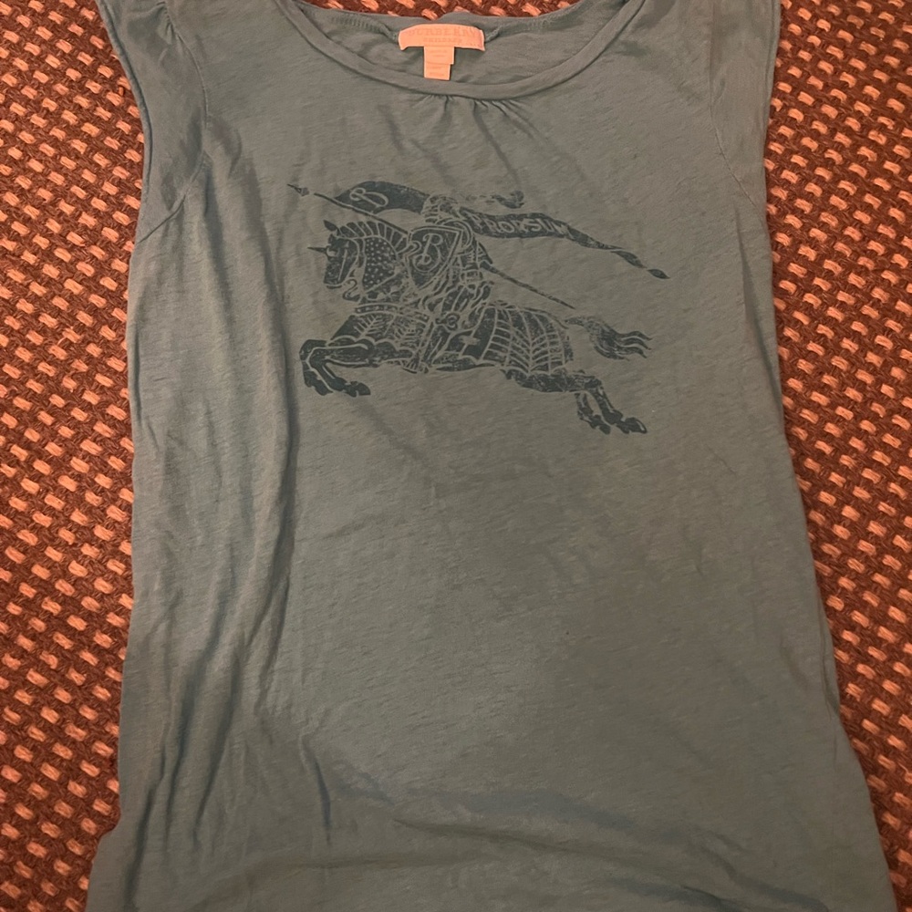 Burberry sleeveless cotton blue tank top girls 12